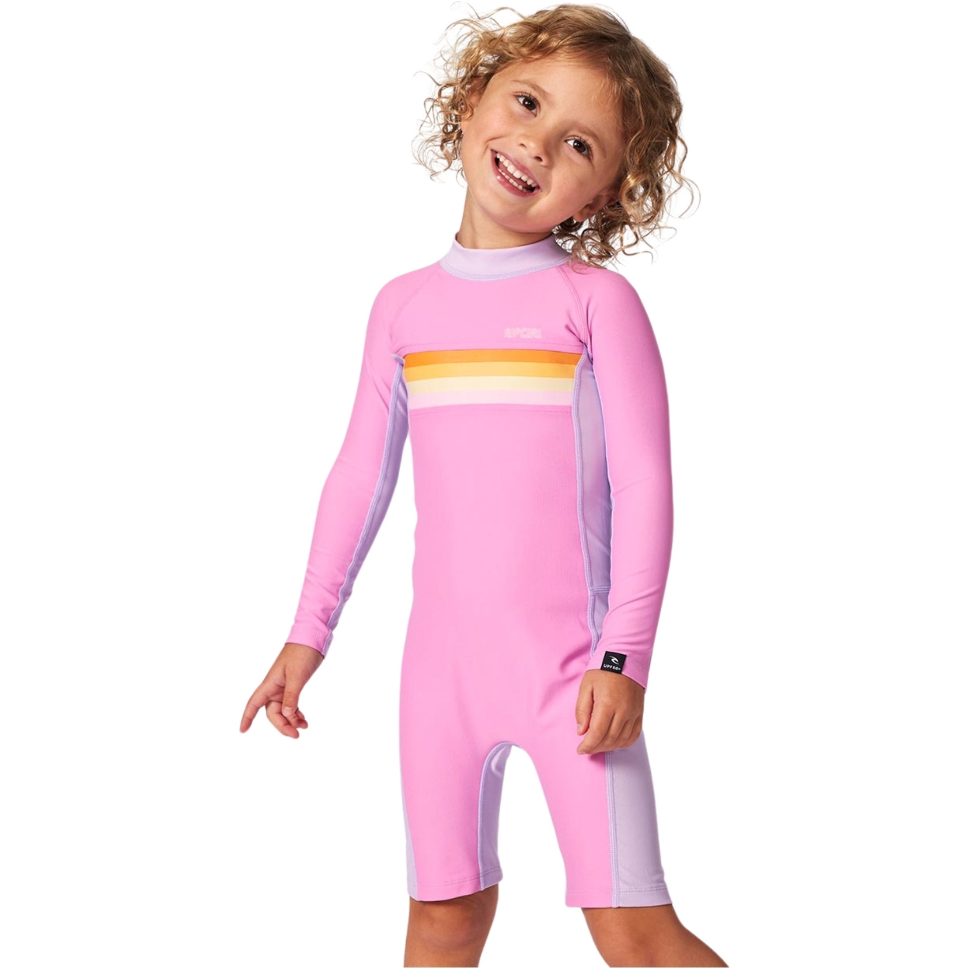 2025 Rip Curl Junior Rainbow Tide UV Sun Suit 13GJRV - Bright Pink